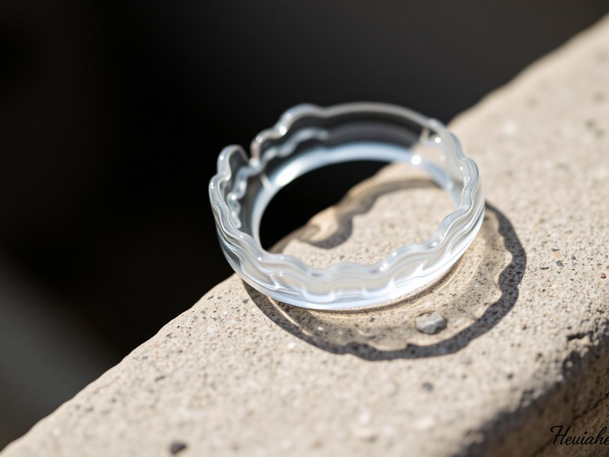 Clear Invisalign aligners on a stone surface